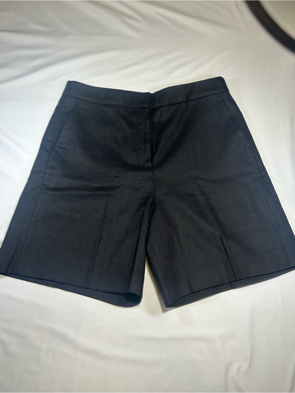 NWT J. Crew Black Tailored Bermuda Shorts linen blend size 10